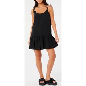Rip Curl Classic Surf cotton cover-up minidress in black size M.